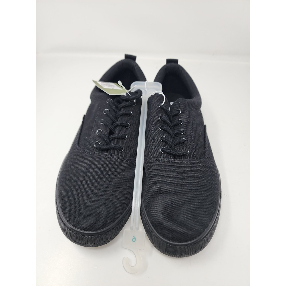 Goodfellow & Co Mens Low Top Lace Up Sneakers Black Canvas Casual Size 9